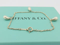 TIFFANY & CO Sterling Silver Three 3 Teardrop Bracelet Price Includes US Tariff