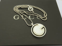 Gucci Sterling Silver G Logo Ball Chain Toggle Pendant Price Includes US Tariff