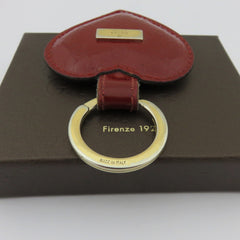 Gucci Red Patent Leather Heart Keyring Bag Charm Authentic with Box Pouch