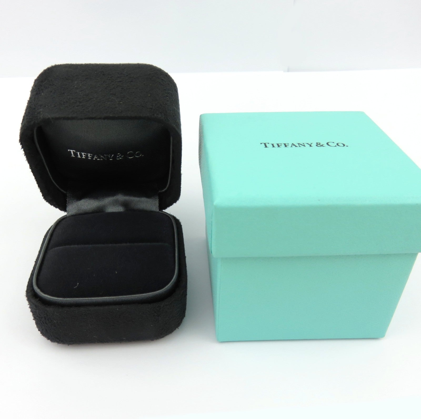 TIFFANY & CO Black Suede Ring Boxes (Large & Small) + Blue Boxes Authentic
