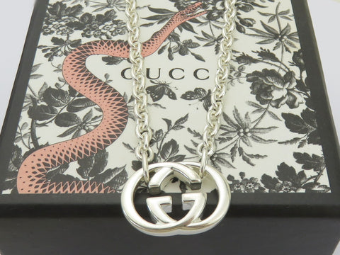 Gucci Sterling Silver Interlocking G Oval Link Pendant Price Includes US Tariff