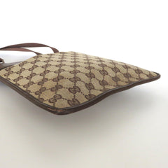 GUCCI Brown GG Monogram Canvas Leather Unisex Cross Body Bag Purse Authentic