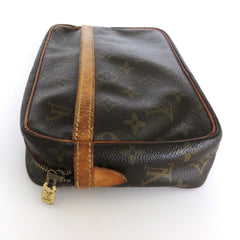 LOUIS VUITTON Monogram Canvas Leather Unisex Clutch Bag Authentic Made in France