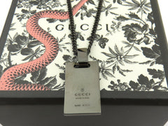 Gucci Sterling Silver with Aged Dark Finish  Diamantissima Pendant Necklace