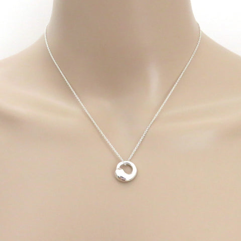 TIFFANY & CO 925 Sterling Silver Eternal Circle Pendant Necklace Authentic