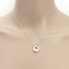 TIFFANY & CO 925 Sterling Silver Eternal Circle Pendant Necklace Authentic