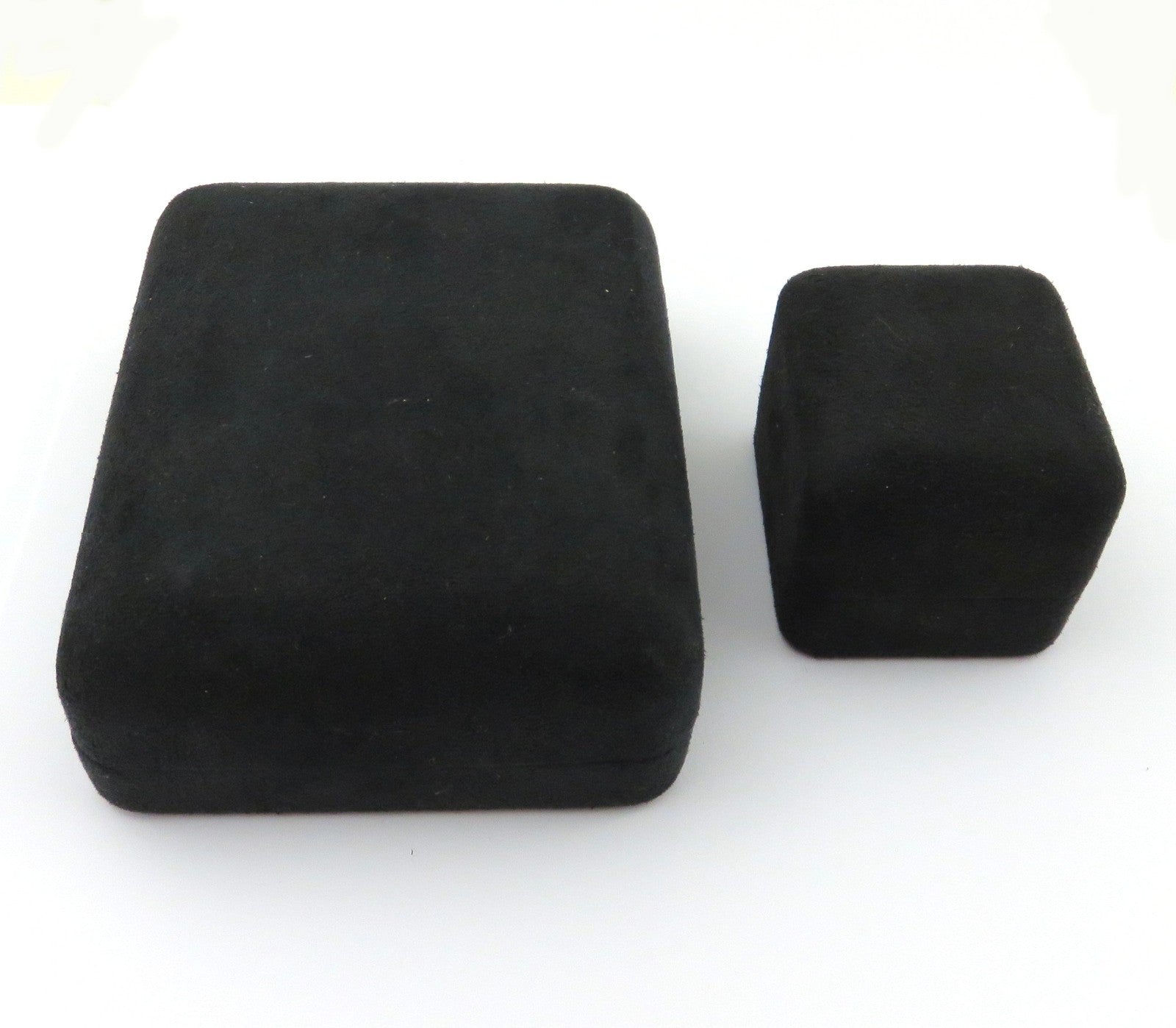 TIFFANY & CO Empty Black Suede Cases Necklace & Ring Set Authentic