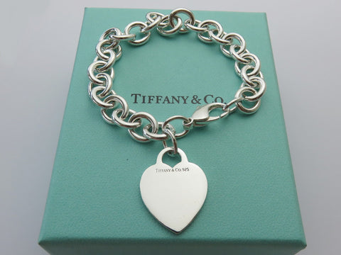 TIFFANY & CO Sterling Silver Heart Bold Links Bracelet Price Includes US Tariff