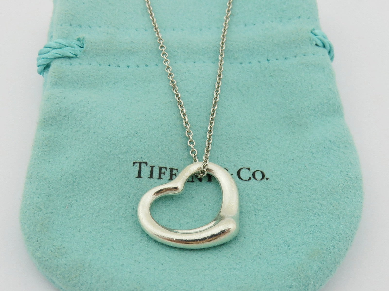 TIFFANY & CO Sterling Silver Medium Open Heart Pendant Price Includes US Tariff
