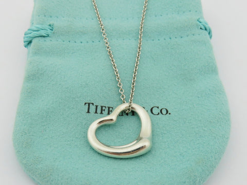 TIFFANY & CO Sterling Silver Medium Open Heart Pendant Price Includes US Tariff