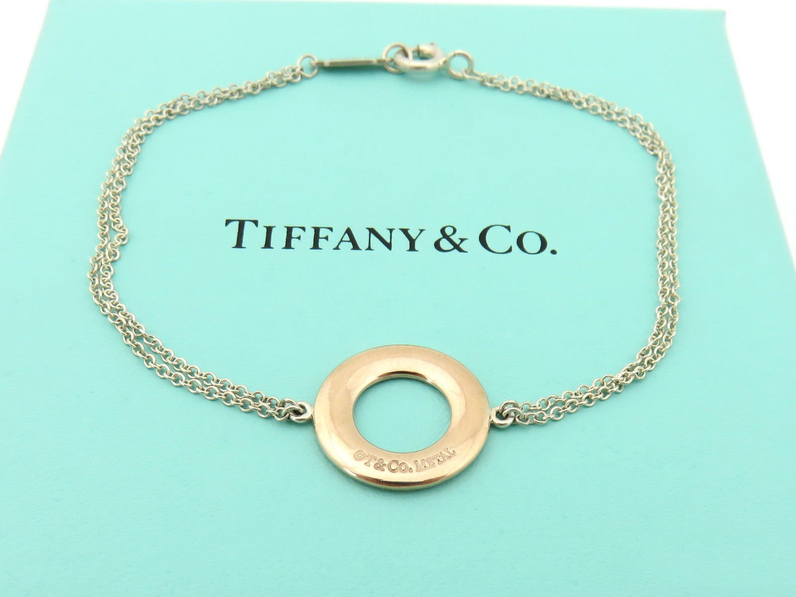TIFFANY & CO Sterling Silver Rubedo Metal1837 Circle Bracelet