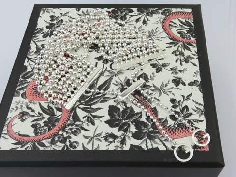 Gucci Sterling Silver 10 Beaded Chain GG Logo Bracelet Price Includes US Tariff