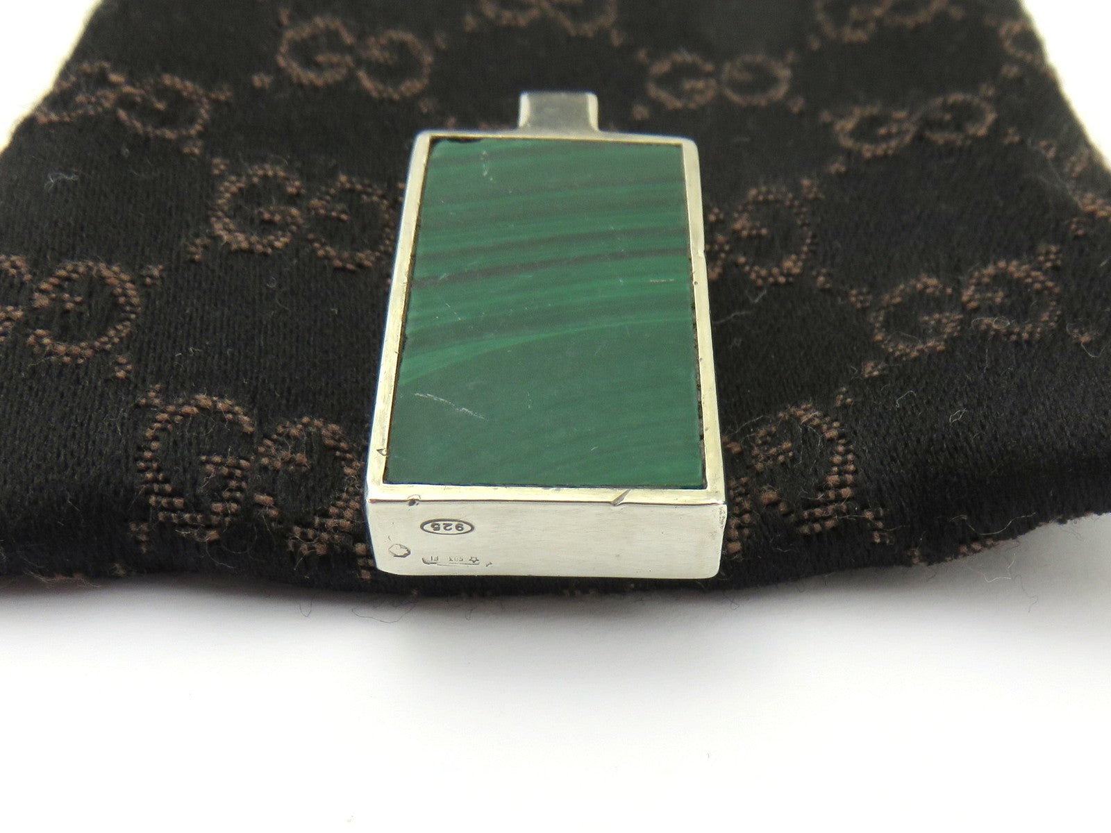 Gucci Sterling Silver Pisces Green Stone Pendant Charm Price Includes US Tariff