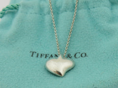 TIFFANY & CO Sterling Silver Carved Heart Pendant Price Includes US Tariff