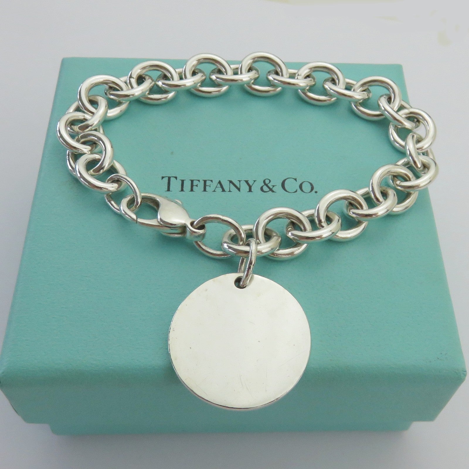 TIFFANY & CO 925 Silver Return to Tiffany Round Bold Link Bracelet Authentic