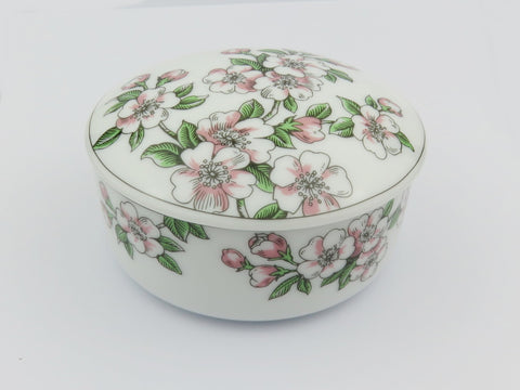 Tiffany & Co Round Floral Trinket Box Apple Blossom Like New Rare