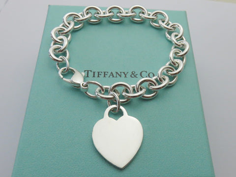 TIFFANY & CO Sterling Silver Heart Bold Links Bracelet Price Includes US Tariff