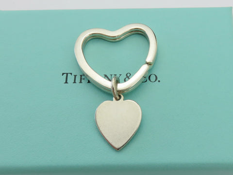 TIFFANY & CO Sterling Silver Double Heart Keyring Price Includes US Tariff