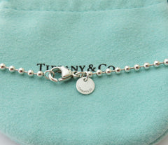 Authentic TIFFANY & CO Silver Return to Tiffany Heart Long Beaded Chain Necklace
