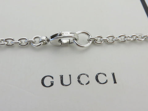 Gucci Sterling Silver Large Interlocking G Oval Link Unisex Pendant Necklace