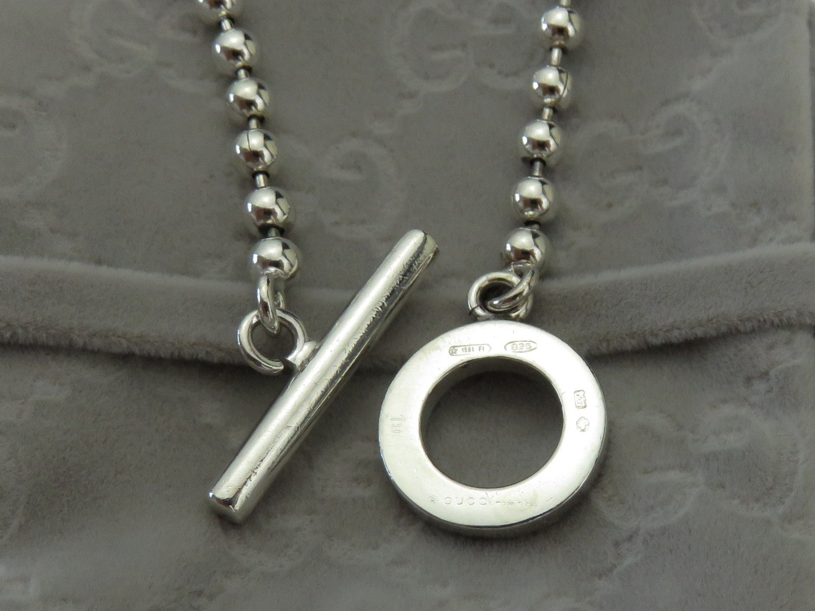 Gucci Sterling Silver G Logo Toggle Bracelet Price Includes US Tariff