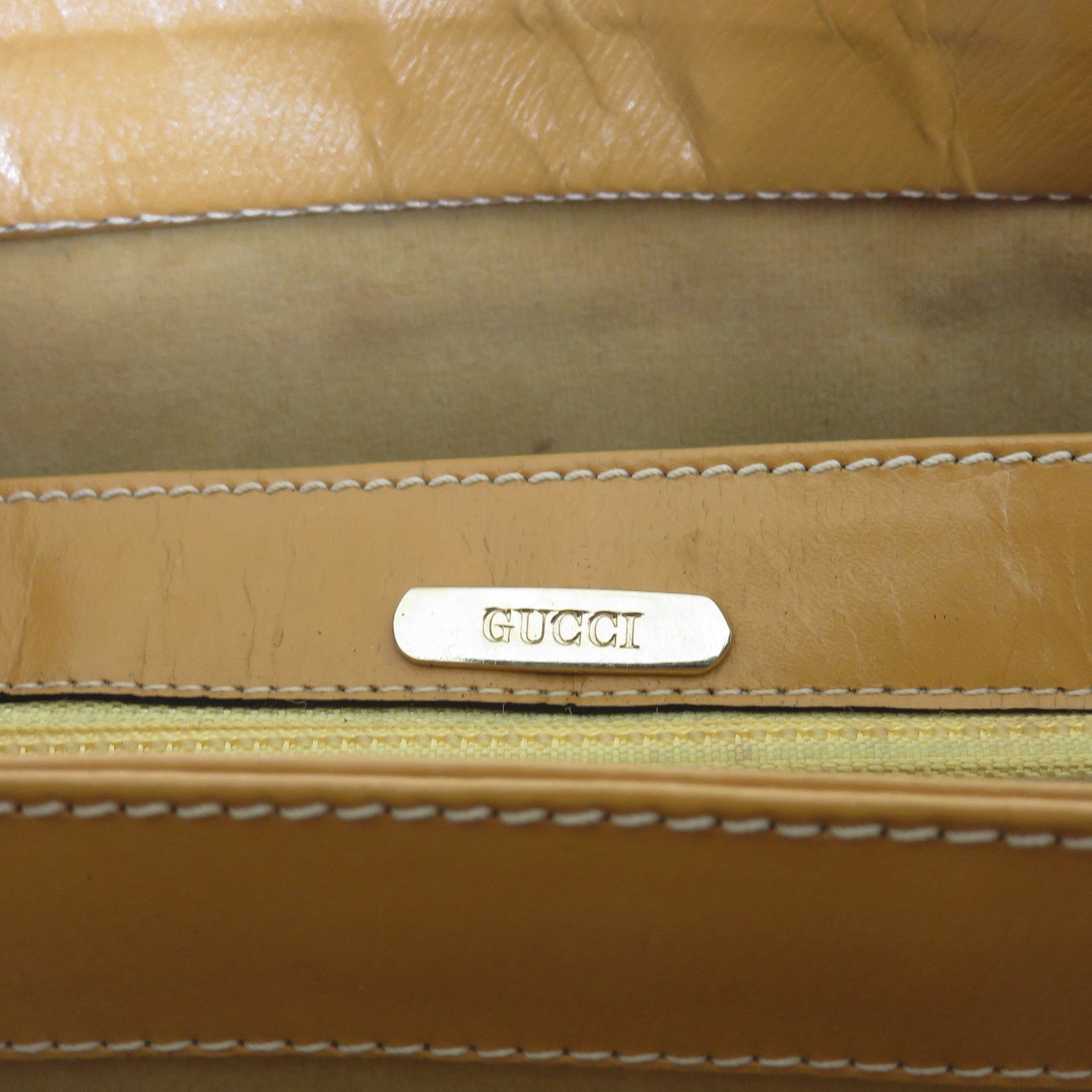 GUCCI Vintage Brown GG Monogram Canvas Leather Unisex Shoulder Bag Authentic