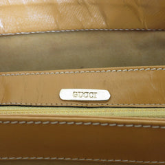 GUCCI Vintage Brown GG Monogram Canvas Leather Unisex Shoulder Bag Authentic