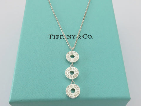 TIFFANY & CO Sterling Silver 1837 Triple Drop Pendant Price Included US Tariff