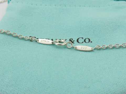 TIFFANY & CO Sterling Silver Open Heart Pearl Lariat Necklace RRP AU$ 1300