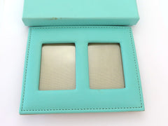 TIFFANY & CO Blue Leather Photo Frame Price Includes US Tariff