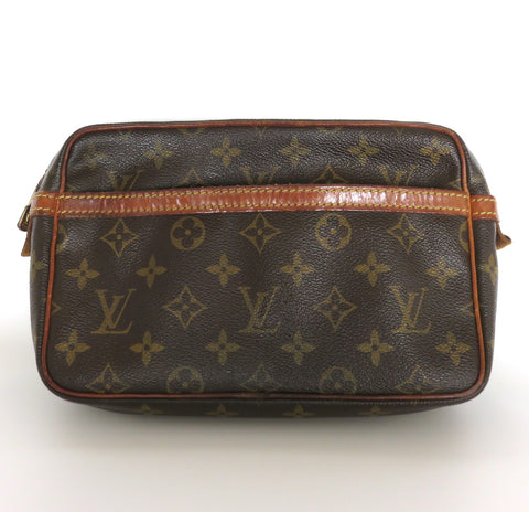 LOUIS VUITTON Monogram Canvas Leather Unisex Clutch Bag Authentic Made in France