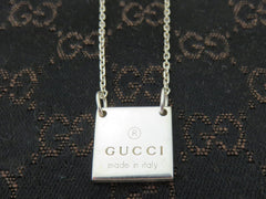 Gucci Sterling Silver Square Tag Bracelet