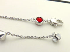 Gucci Sterling Silver Heart Tag Red Stone Pendant Price Includes US Tariff