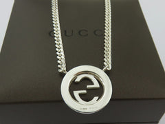 Gucci Sterling Silver Interlocking G Logo Round Pendant Price Includes US Tariff