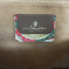 Gucci Vintage Brown GG Monogram Canvas Leather Unisex Clutch Bag Authentic Italy