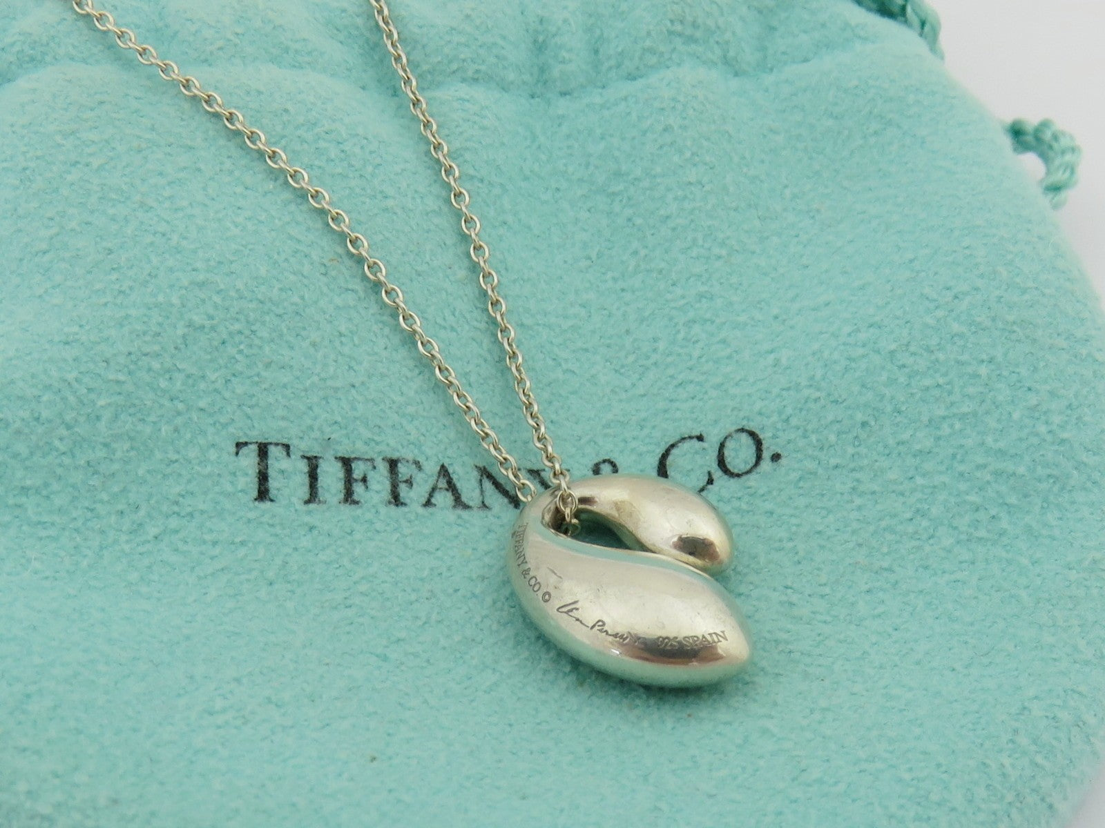 Tiffany & Co Sterling Silver Double Teardrop Pendant Price Includes US Tariff