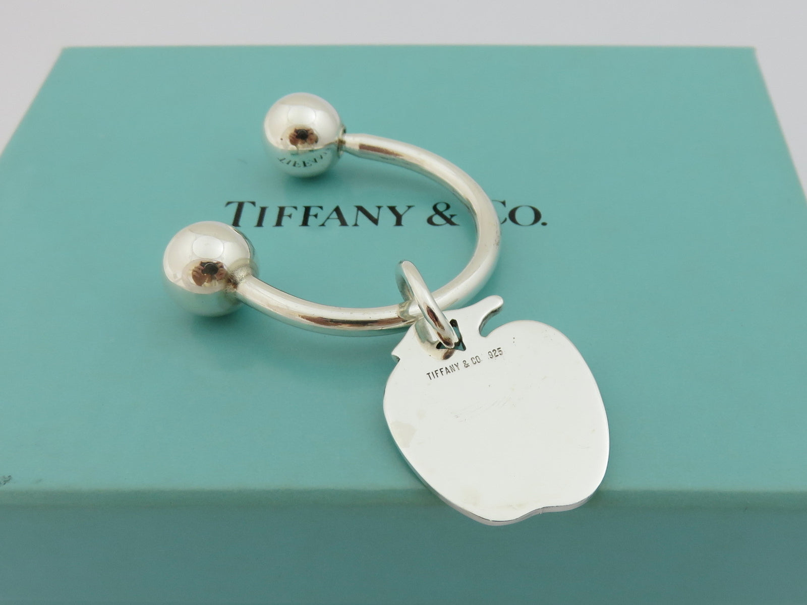 TIFFANY & CO Sterling Silver Apple Keyring Price Includes US Tariff