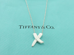 TIFFANY & CO Sterling Silver Kiss X Pendant Necklace Price Includes US Tariff