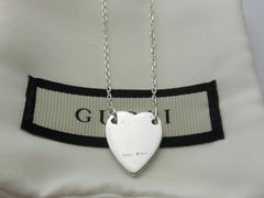 Gucci Sterling Silver Trademark Heart Bracelet Price Includes US Tariff