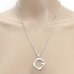 Gucci 925 Silver G Logo Square Venetian Chain Unisex Pendant Necklace Authentic
