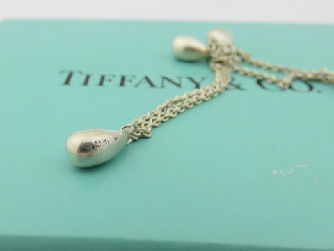 TIFFANY & CO Sterling Silver Three 3 Teardrop Bracelet Price Includes US Tariff