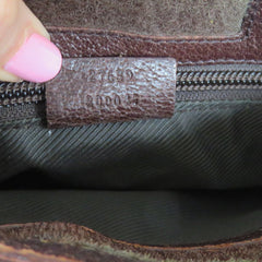GUCCI Brown GG Monogram Canvas Leather Unisex Cross Body Bag Purse Authentic