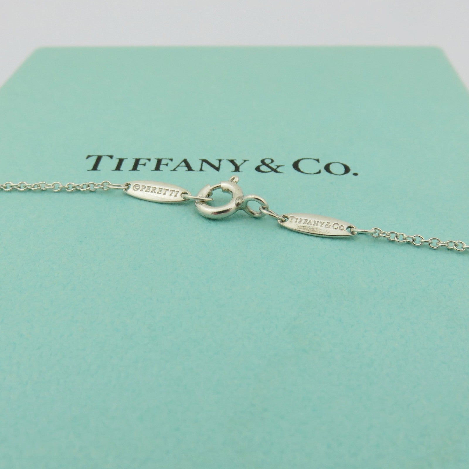Tiffany & Co 925 Sterling Silver Teardrop Pendant Necklace Authentic