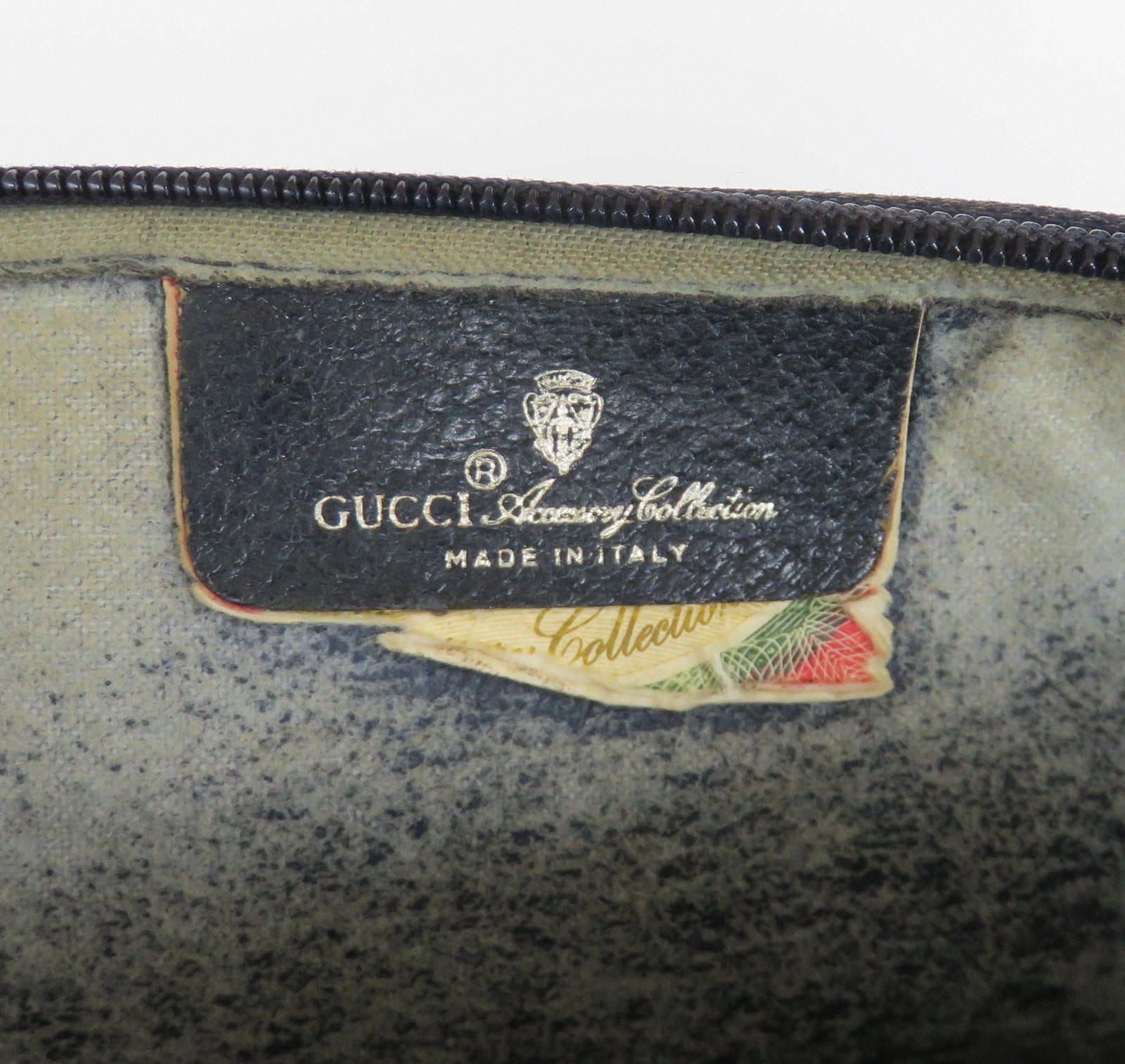 GUCCI Vintage Navy Blue Grey GG Monogram Canvas Leather Cross Body Bag Authentic