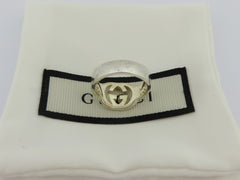 GUCCI Sterling Silver Interlocking G Logo Ring 4.75 Price Includes US Tariff