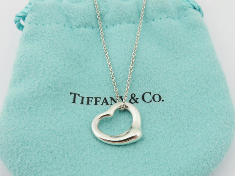TIFFANY & CO Sterling Silver Small Open Heart Pendant Price Includes US Tariff