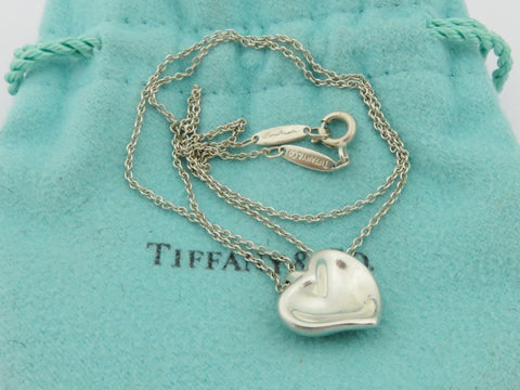TIFFANY & CO Sterling Silver Carved Heart Pendant Price Includes US Tariff