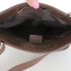 GUCCI Brown GG Monogram Canvas Leather Unisex Cross Body Bag Purse Authentic