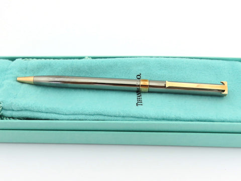Tiffany & Co T-clip in Brass with Ruthenium and Rose Gold Plate Ballpoint Pen