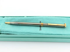 Tiffany & Co T-clip in Brass with Ruthenium and Rose Gold Plate Ballpoint Pen